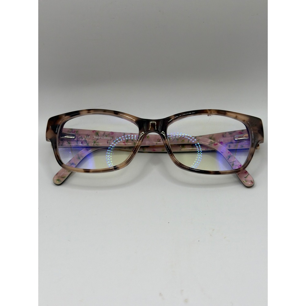 Juicy Couture Eyeglasses Frames Women 135 Brown Tortoise Pink Floral JU136 0L76